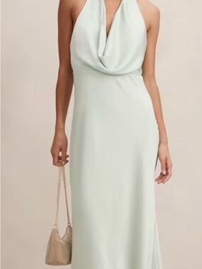 Ever New One-Shoulder Cowl Maxi Dress in Pale Mint